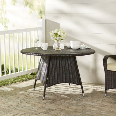 Andujar Round Outdoor Dining Table Umbrella Hole , 46.5 " W 46.5 " D