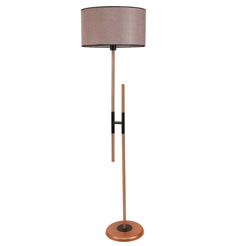 Razo 165cm Traditional Floor Lamp, Rose Gold, Dry Rose