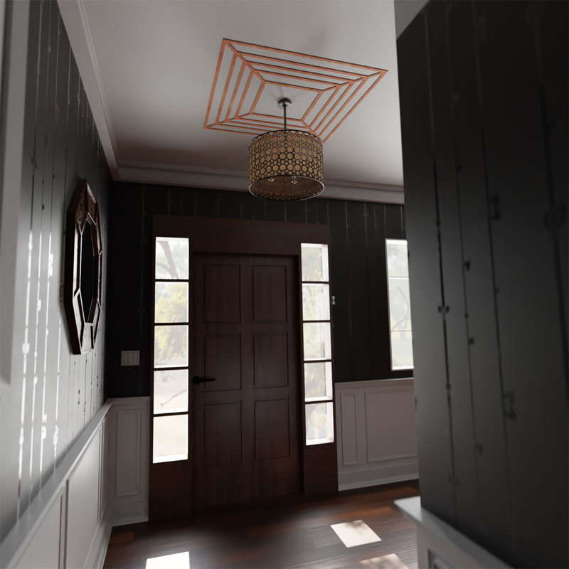 Médaillon de plafond en bois Raven, Cerise, H 28 po x l 28 po x P 0,25 po