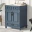 Meuble-lavabo de 24 po avec lavabo en céramique, armoire de rangement en bois massif avec portes à fermeture douce, style rétro-1723757330