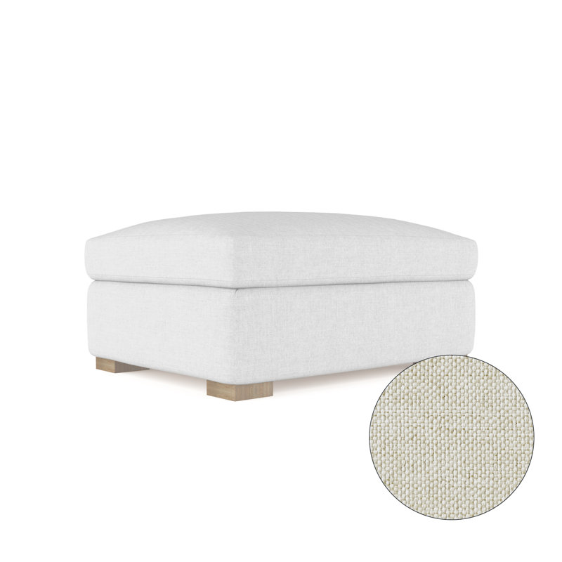 Crosby Ottoman, Plush Velvet Oyster, Dark Brown