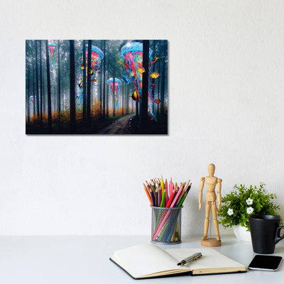 Forest Of Super Electric Jellyfish by David Loblaw - Print on Canvas