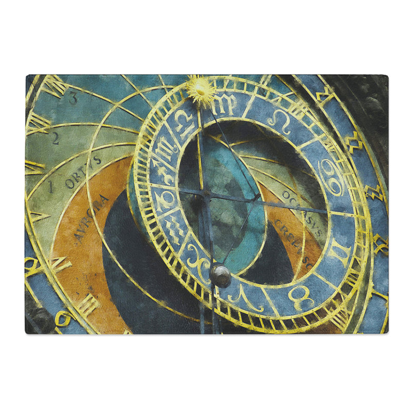 Astronomical Clock in Prague Painting Chopping Board, 0.4cm H x 20cm W x 29cm L