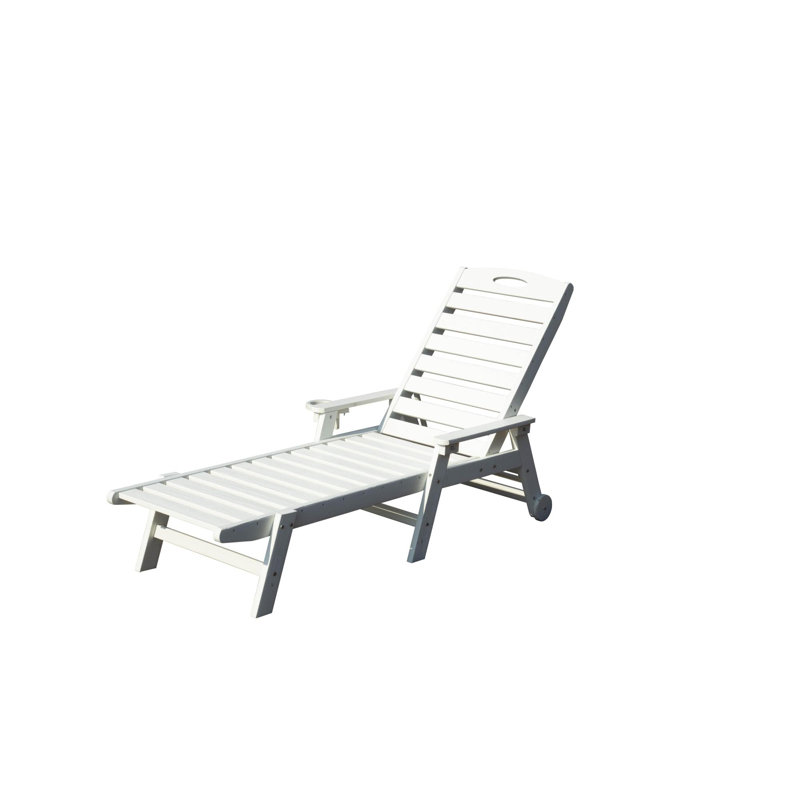 Chaises longues réglables de patio de Hdpe, chaises longues blanches robustes de piscine pour la relaxation