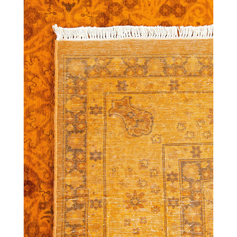 Coram One-of-a-Kind Rectangle 6' 3" X 14' 9" New Age Runner Wool Area Rug Orange