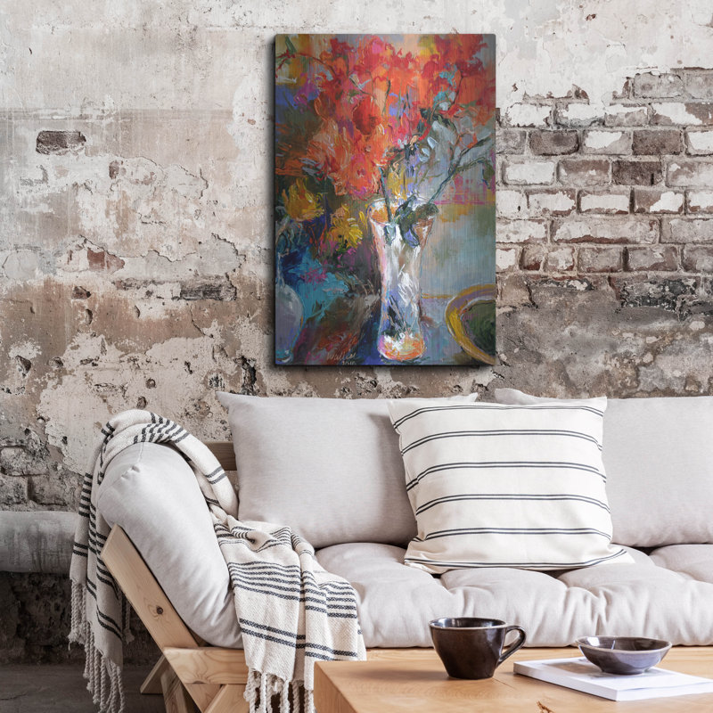 "Fleurs dans un vase" par Richard Wallich, H 36 po x l 24 po