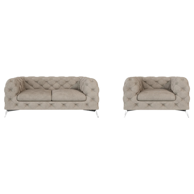 Bixby 3 - Piece Velvet Living Room Set