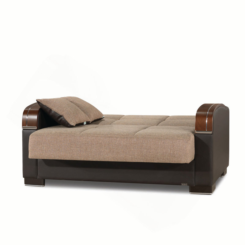 Causeuse convertible avec rangement Primenest Marabella, brun