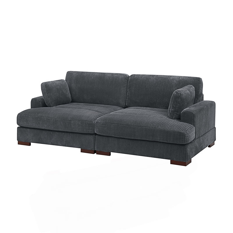 Causeuse à large assise, Dark Grey Corduroy