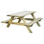 Duxbury Rectangular Outdoor Picnic Table , 150cm cm W 160cm cm D