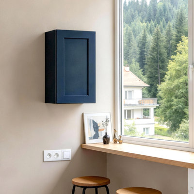 Armoire murale 18 po en bois massif avec 2 tablettes réglables prêtes à assembler pour la cuisine, la salle de bain, la buanderie et le garage (l 18 po x P 12 po x H 30 po)