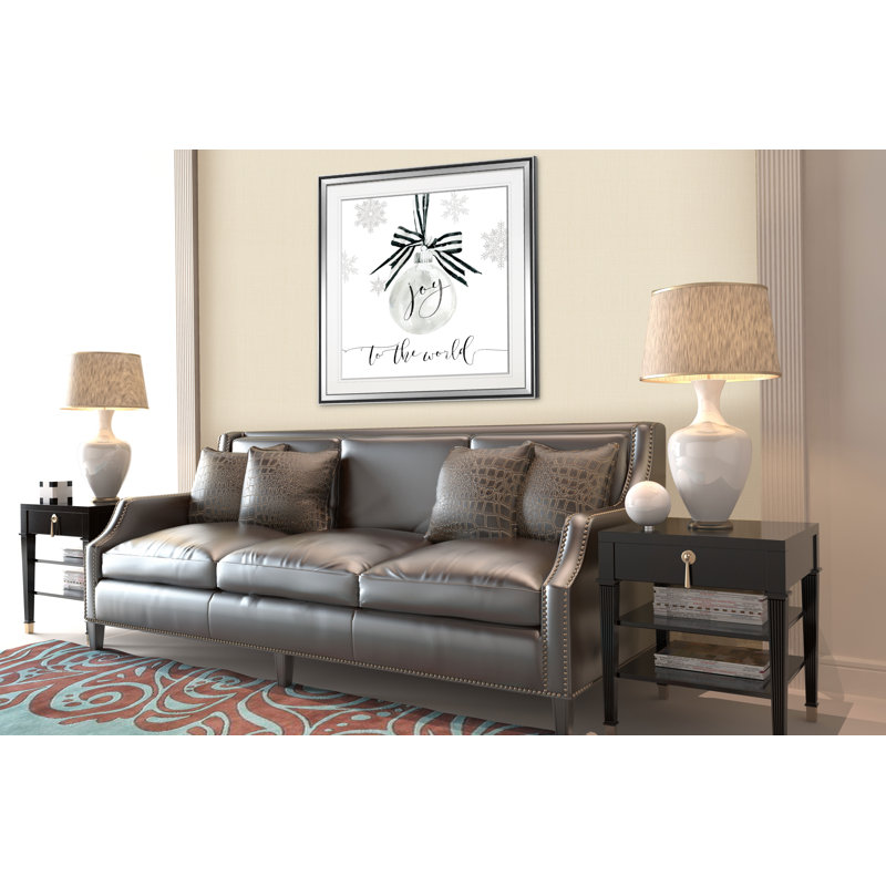 Joy Joy Ornament - impression d'art textuel, H 16 po x l 16 po x P 1,5 po, Encadrement argenté