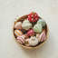 Handmade Paper Mache Ornament With Metallic Gold Details