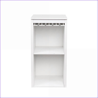 Cabinets, bar à vin modulaire brun noyer avec huche de rangement | L 17,8 po x l 15,95 po x H 35,43 po | Panneau de particules + panneau de fibres à densité moyenne | Chambre