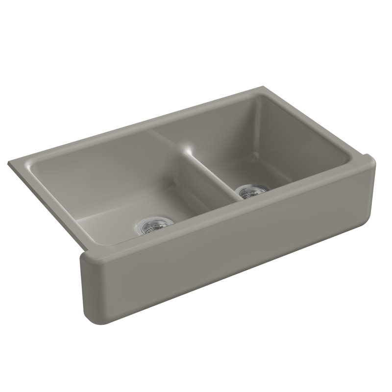 Whitehaven 36" L x 22" W Double Basin Farmhouse Kitchen Sink, Cashmere