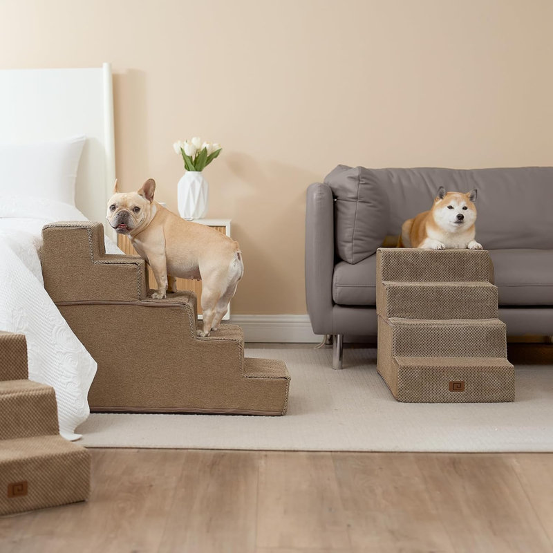 Escalier pour animal 3 marches Emalee, Brun, Petit (H 18 po x l 15 po x P 24 po)