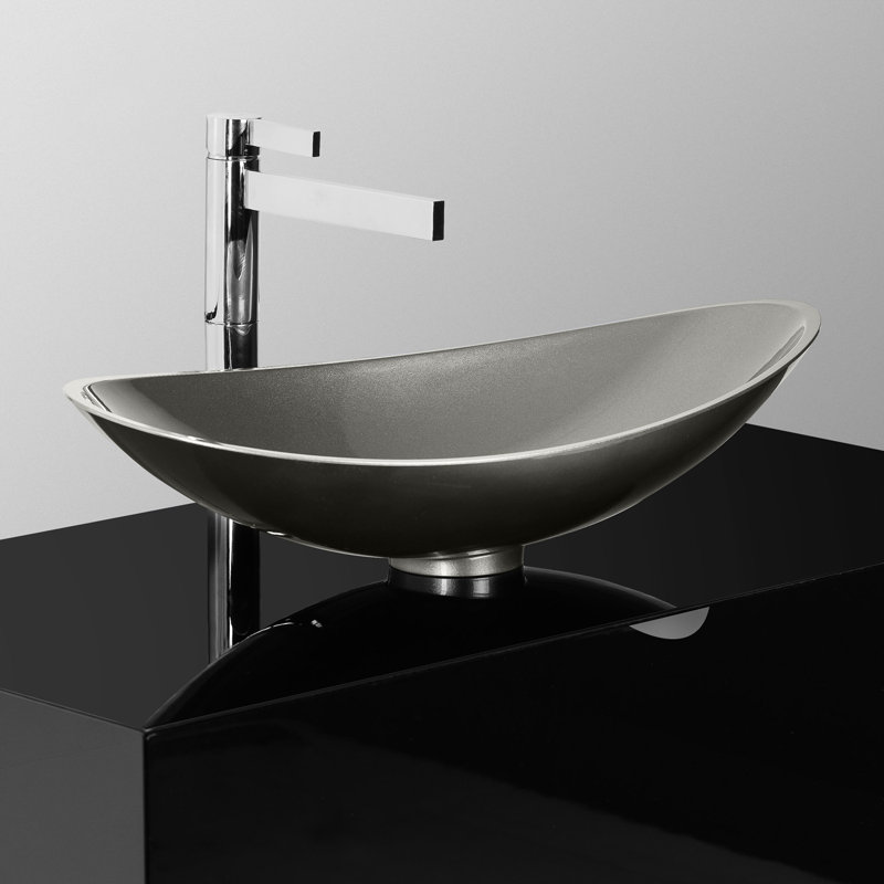 Milano 25.6'' L Bathroom Sink, Starlight Gray