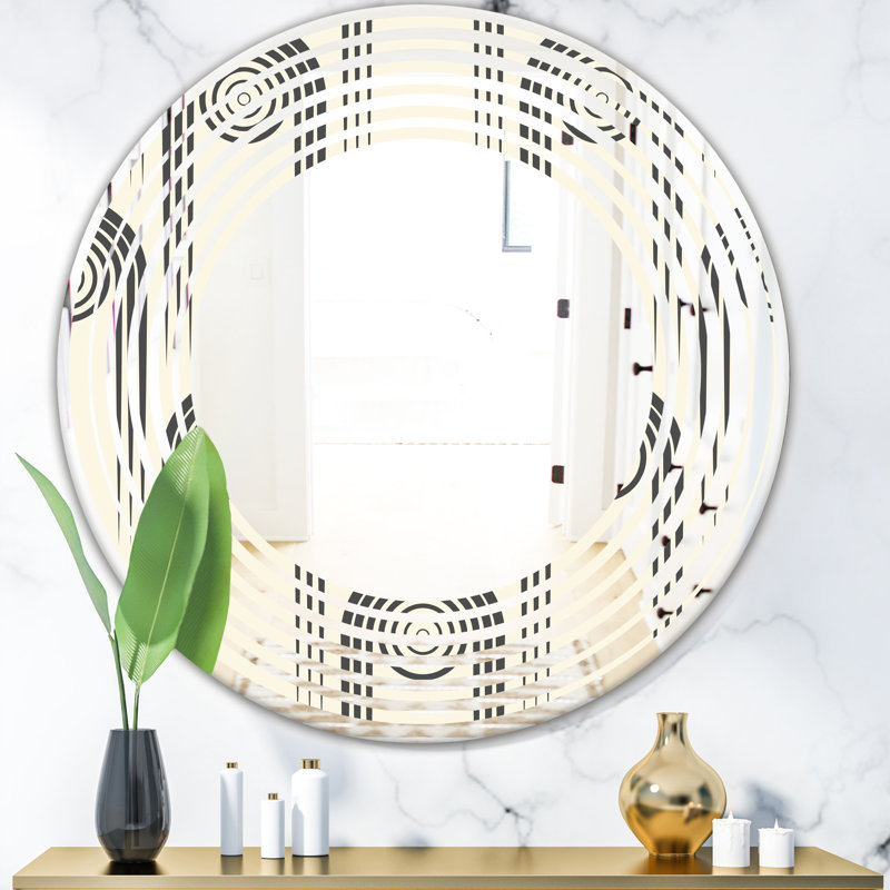 Miroir mural moderne sans cadre Wave, 23,6 po x 23,6 po