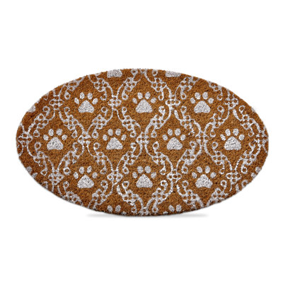 Paw Print Oval Shaped Mat