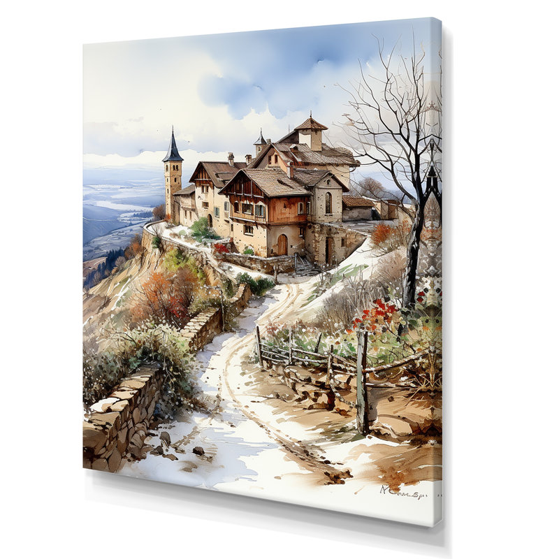 «Vineyard Winter Scenery IV», reproduction sur toile, Toile tendue, H 44 po x l 34 po x P 1,5 po