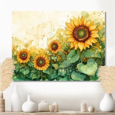 Donaleen Sunflowers Flowers At The Country Side - Sunflowers Canvas Wall Art