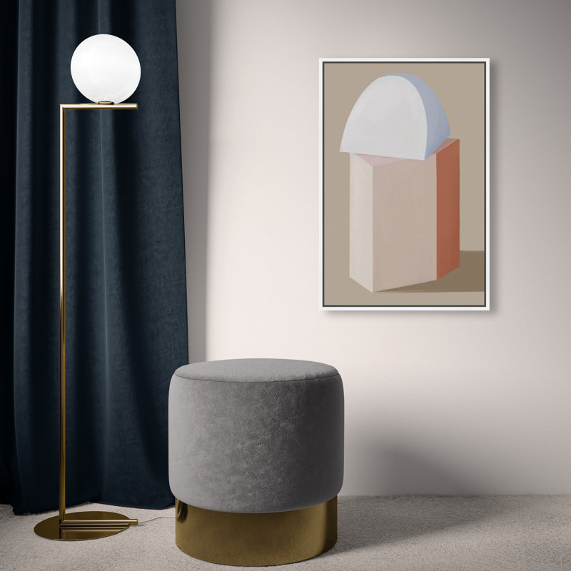Sculptural Composition Print by Oliver Gal, 17"H x 25"W, White Floater Frame