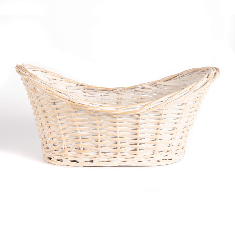 LARGE OVAL WHITEWASH SPLIT BASKET
