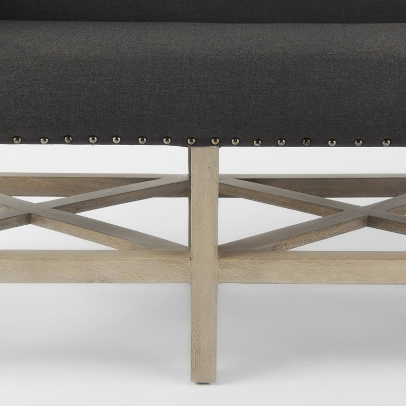 Upholstered Bench, Dark Gray