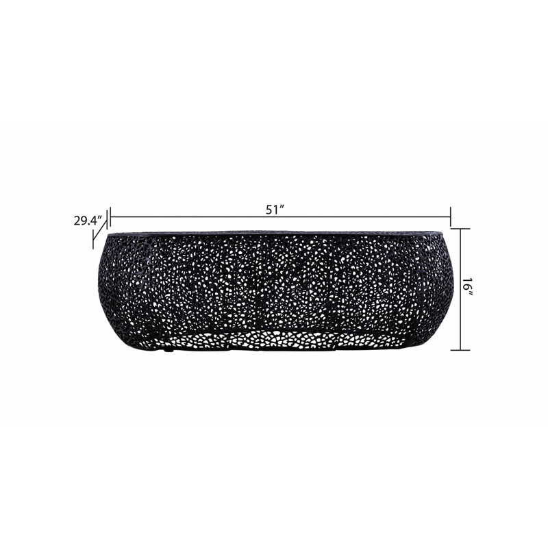 Table basse ovale, Noir