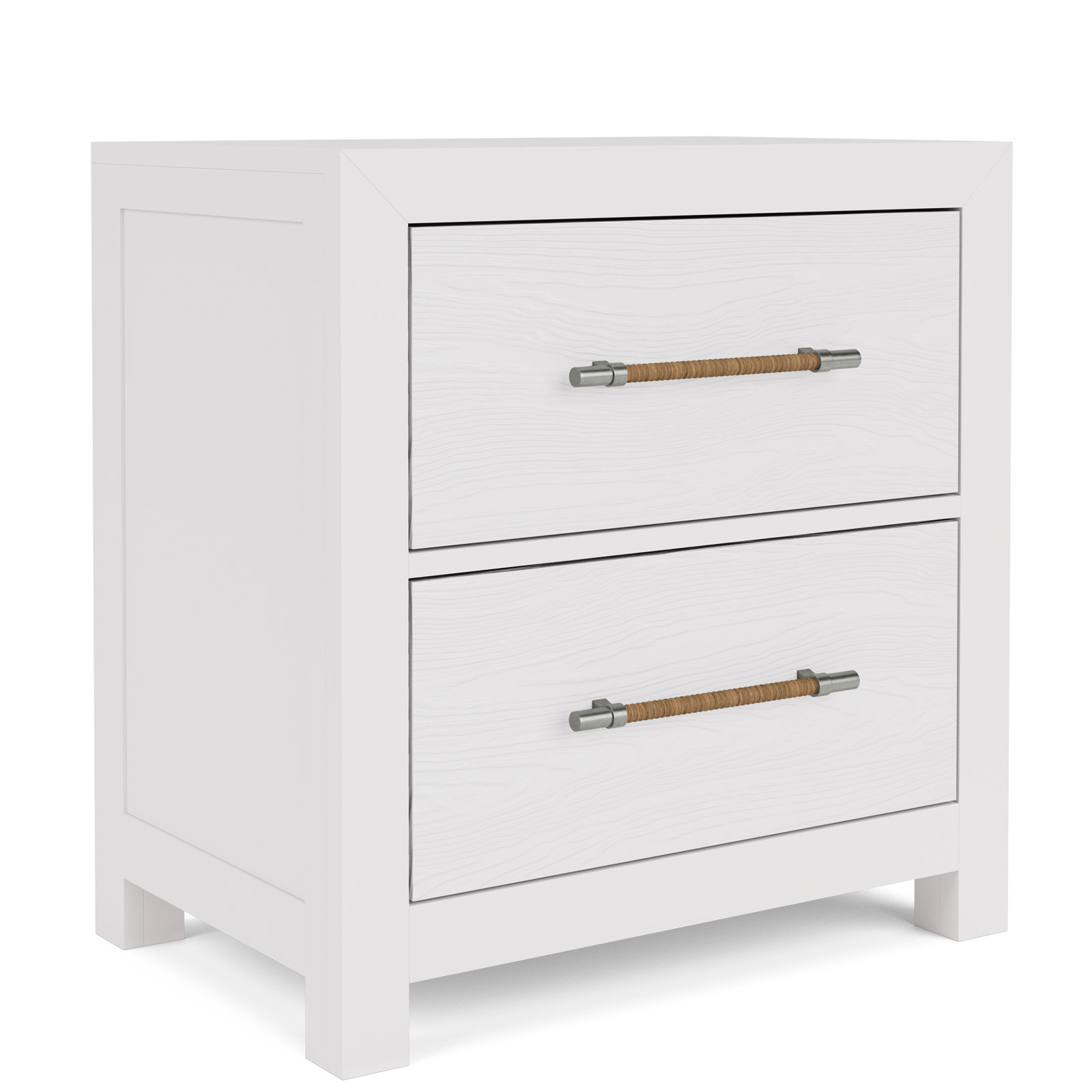 Lana Bedroom Set With White Nightstand And Dresser With Mirror, King