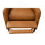 Fauteuil inclinable manuel Mid-Century moderne à finition brune avec pieds fuselés et tissu texturé en lin à haut dossier subtil