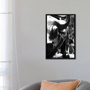 Political Wall Street Bull Close-up - Photographic Print on Canvas
