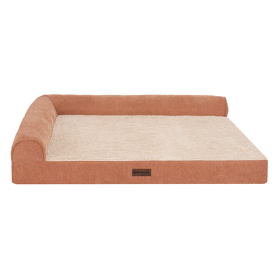 Plush & Grid Cord Deluxe L-Chaise Dog Bed