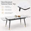 Ensemble de table de salle à manger en pierre frittée extensible de 55 à 79 po avec chaises rembourrées en similicuir 4-8-24578648-24578644
