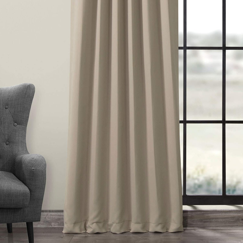 Betria 50" W Polyester Room Darkening Single Panel Curtain, 50" W x 84" L, Classic Taupe