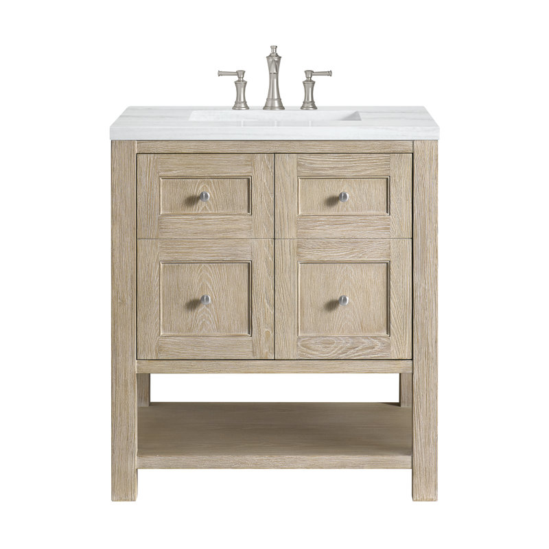 Breckenridge 30'' W Single Vanity, Arctic Fall, 8" Widespread, Whitewashed Oak