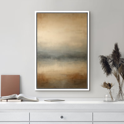 «Gold and Gray Abstract Gradient Art», reproduction d'art sur toile encadrée