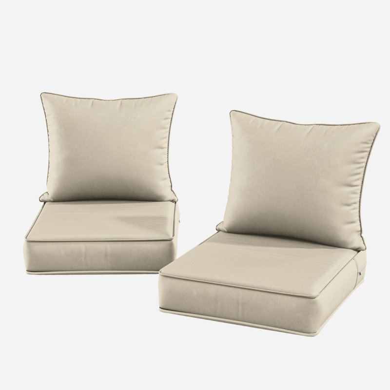 Coussin de siège / dossier d'extérieur, L 22 po x P 22 po, Beige