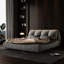 Lit de luxe rembourré avec housse en tissu, plateforme grise, lattes en bois massif et rembourrées-1431456979-1431456981
