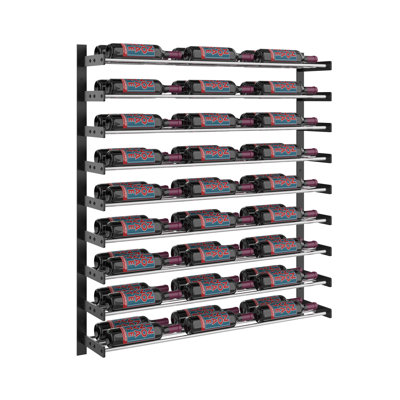 Jaydon 54 Bottle Wall Mounted Wine Bottle Rack Black