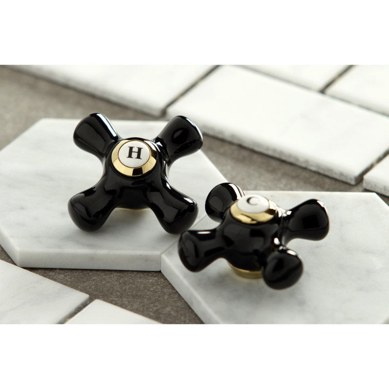 Heritage Onyx Elegance 4" Polished Chrome Centerset Bathroom Faucet