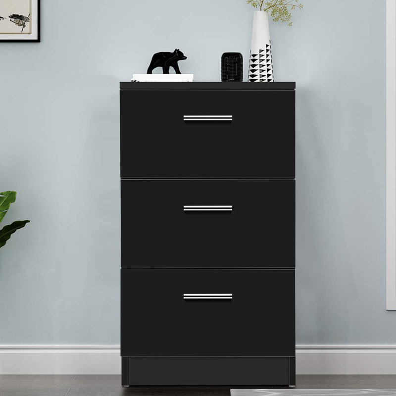 Assie Floor Shelf End Table, Black