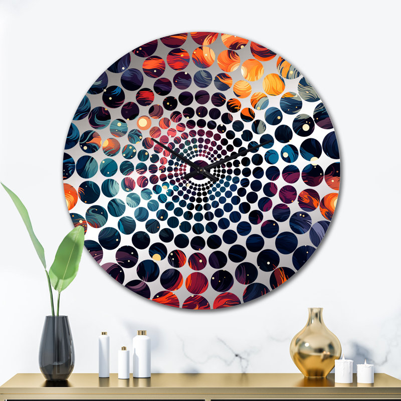 Celestial Concealment Swell - Abstract Wall Clock, Extra Large