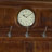 Wood Brown Coat Rack with Clock and Hooks