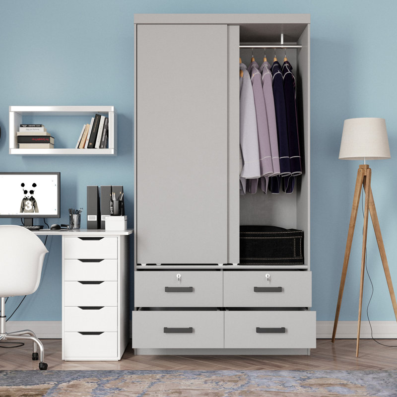 Armoire Toles, Gris clair