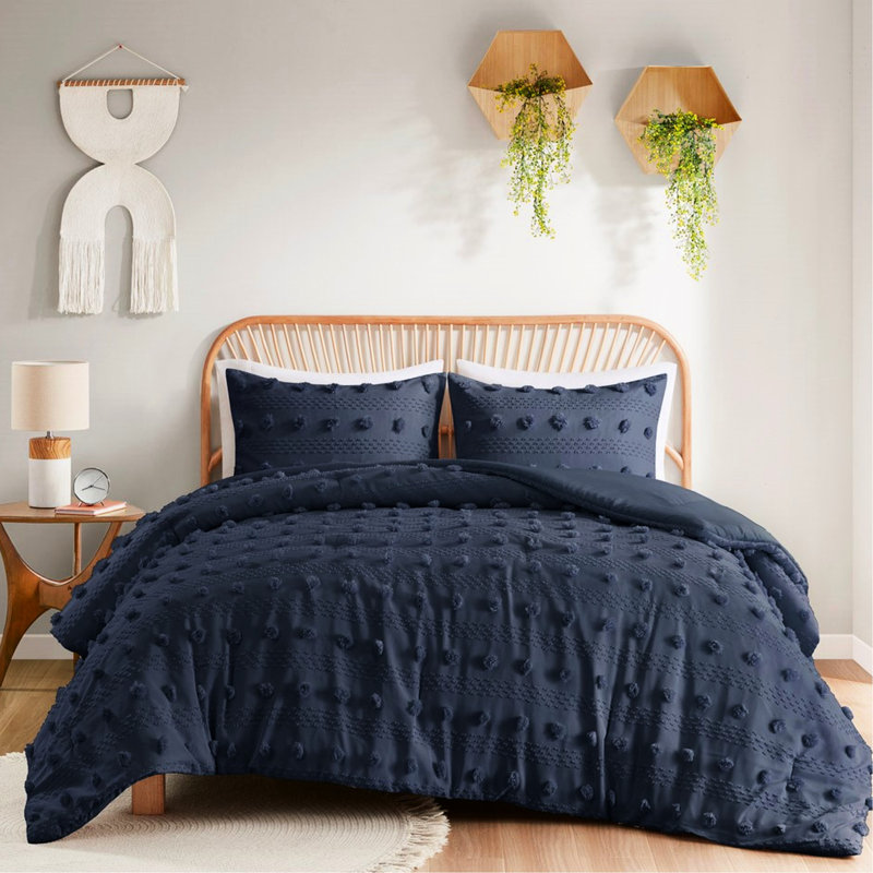 Full/Queen Comforter , Navy, Playful , Navy