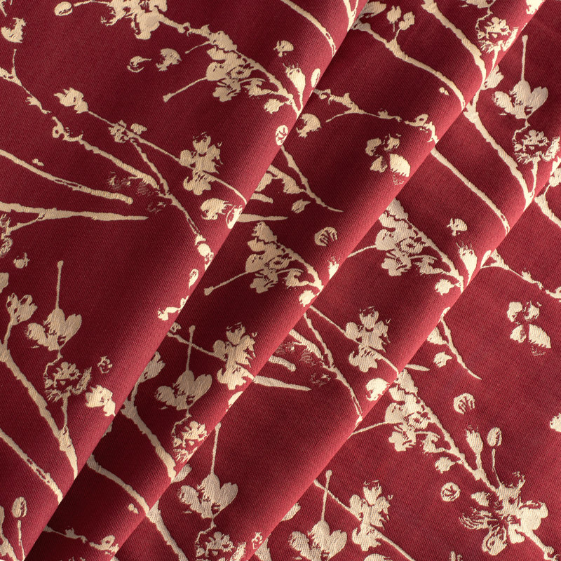 Cardinal Floral Scalloped 50'' W Rod Pocket Valance