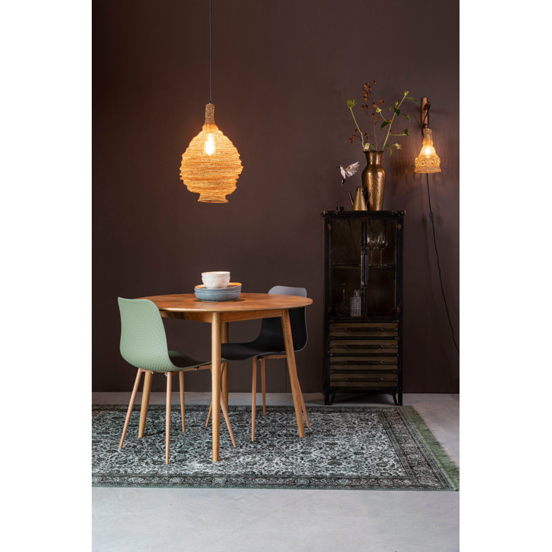 Fabio Round Solid Oak Dining Table, Brown