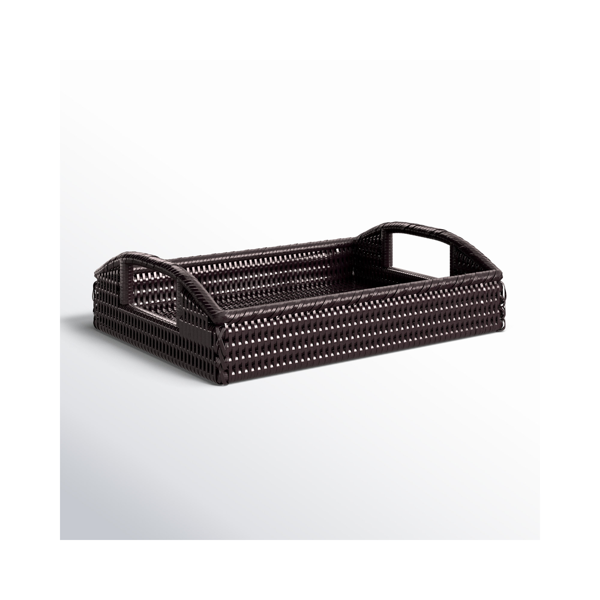 Panya Rattan Tray - Set of 1, Tudor Black
