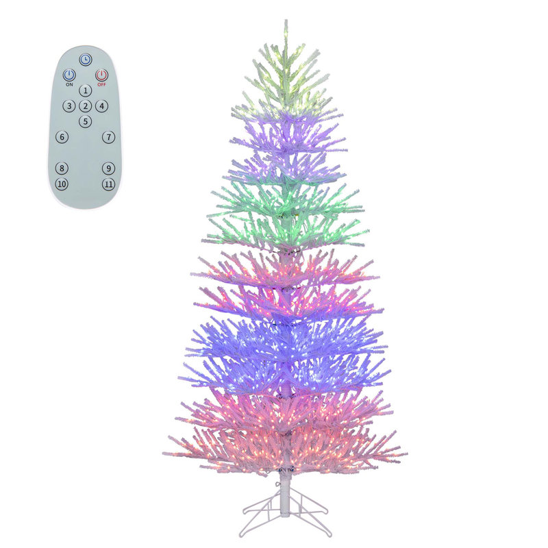 7 Ft Artificial Xmas Tree Hinged Christmas Tree With 820 Coral-like Branch Tips